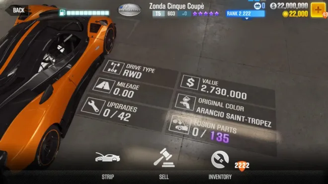 ?? CSR2  FREE CSR2 Purple Pagani Zonda Cinque Coupe Season 174 car mod preview