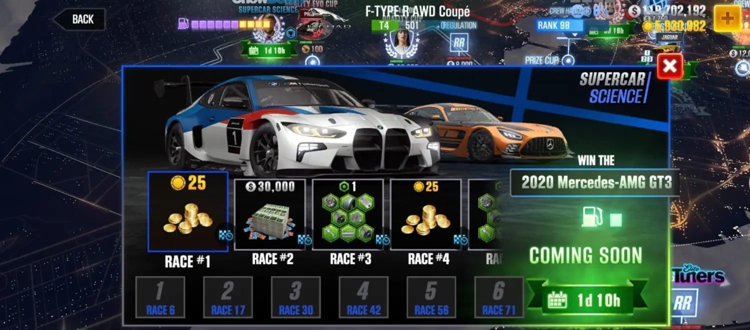 ? CSR2  SUPERCAR SCIENCE - Season 116 BMW M4 GT3 CSR2 car mod preview